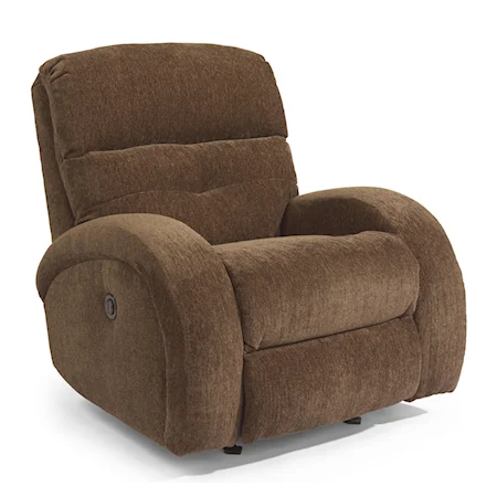 Rocking Power Recliner with Rounded Track Arms